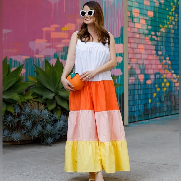 NWOT English Factory Tiered Colorblock Sundress Size Small - Picture 3 of 6